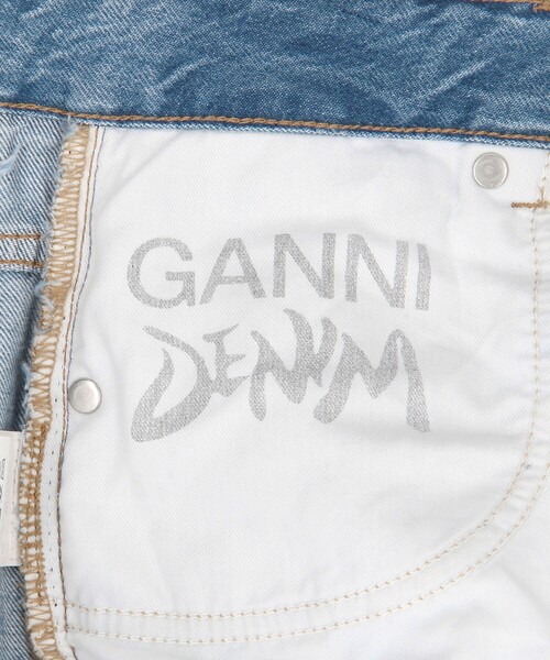 GANNI（ガニー）の「GANNI/ガニー Broderie Anglaise Denim Betzy / J1714 / ブロードリー アングレーズ デニム / ハイウェスト 裾刺繍 ストレートデニム（デニムパンツ・レディース・サックスブルー・26/27）」の8枚目の写真