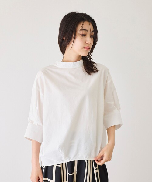 Jayro(ジャイロ)の「ハイネック5分ソデシャツ(シャツ/ブラウス・レディース・ホワイト系その他/ピンク/ブラック・FREE)」の2枚目の写真