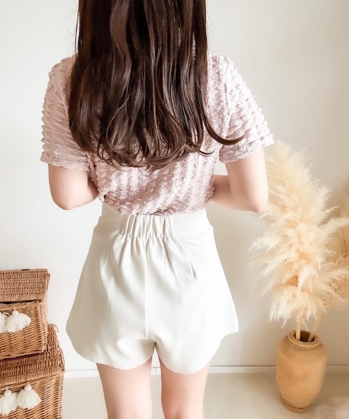 merrylatte(メリーラテ)の「ジャカードポコポコTシャツ(Tシャツ/カットソー・レディース・ピンク・MEDIUM)」の12枚目の写真