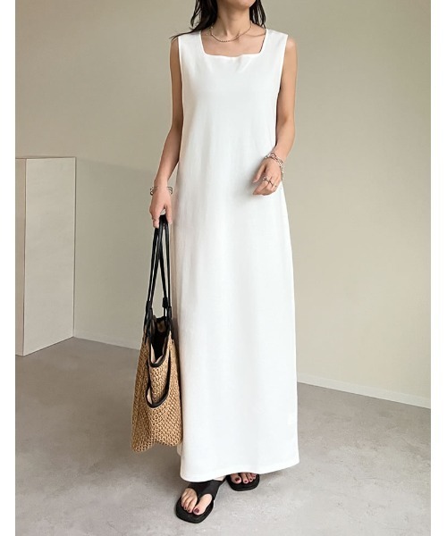 Re:EDIT（リエディ）の「[全骨格きれい見え][低身長/高身長サイズ有][体型カバー][イージーケア]ストレートorフレア選べるシルエットライトダンボールリボン付きノースリーブワンピース（ワンピース・レディース・ブラウン/ホワイト系その他/ブラック系その他/ブラック/アイボリー/ブラウン系その他・SHORT/MEDIUM/TALL/LARGE）」の17枚目の写真