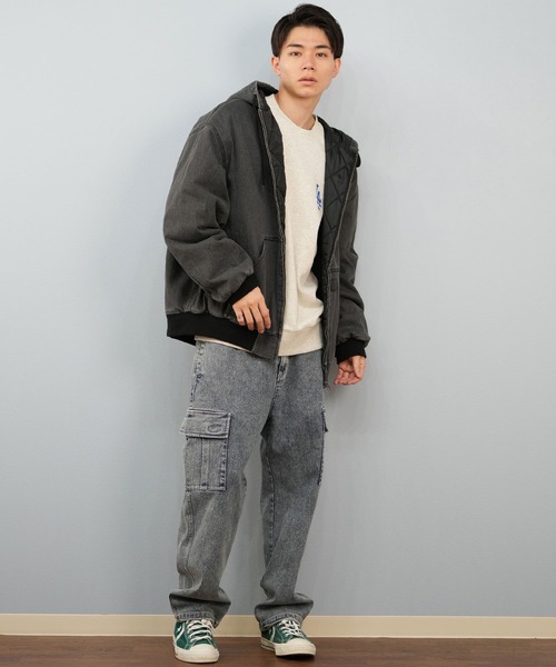 DC（ディーシー）の「DC/ディーシー 25 PADDED HOOD JACKET デニム フードジャケット DJK254027（ブルゾン・メンズ・ブラウン/ブラック系その他/ダークインディゴブルー/ライトインディゴブルー・XL/L/M）」の9枚目の写真