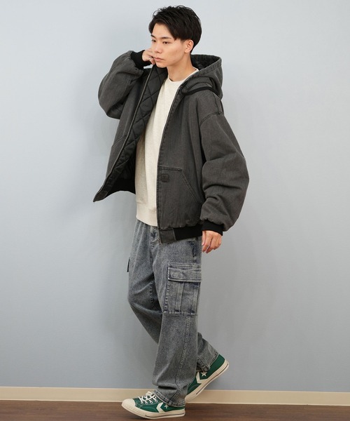 DC（ディーシー）の「DC/ディーシー 25 PADDED HOOD JACKET デニム フードジャケット DJK254027（ブルゾン・メンズ・ブラウン/ブラック系その他/ダークインディゴブルー/ライトインディゴブルー・XL/L/M）」の10枚目の写真