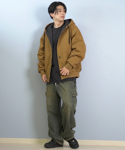 DC（ディーシー）の「DC/ディーシー 25 PADDED HOOD JACKET デニム フードジャケット DJK254027（ブルゾン・メンズ・ブラウン/ブラック系その他/ダークインディゴブルー/ライトインディゴブルー・XL/L/M）」の16枚目の写真