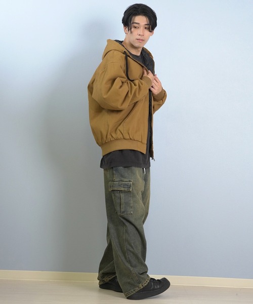 DC（ディーシー）の「DC/ディーシー 25 PADDED HOOD JACKET デニム フードジャケット DJK254027（ブルゾン・メンズ・ブラウン/ブラック系その他/ダークインディゴブルー/ライトインディゴブルー・XL/L/M）」の14枚目の写真