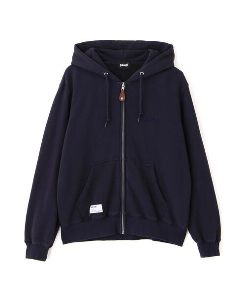 Schott/ショット/LEATHER ELBOW PATCH ZIP HOODED SWEAT/レザー