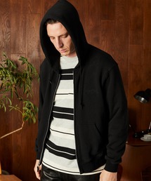 schott(Vbg)Schott/Vbg/LEATHER ELBOW PATCH ZIP HOODED SWEAT/U[ G{[pb` Wbvp[J[(p[J[)