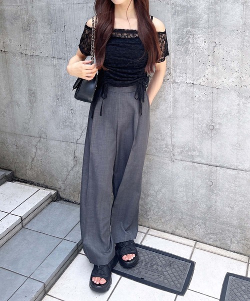 INGNI(イング)の「レースドロストトップス(Tシャツ/カットソー・レディース・オフホワイト/ブラック・M)」の16枚目の写真