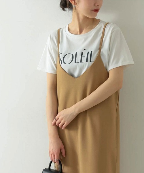 SallyLunn(サリーラン)の「バックスリットキャミワンピース(ワンピース・レディース・ベージュ/ブラック・LARGE/MEDIUM)」の2枚目の写真