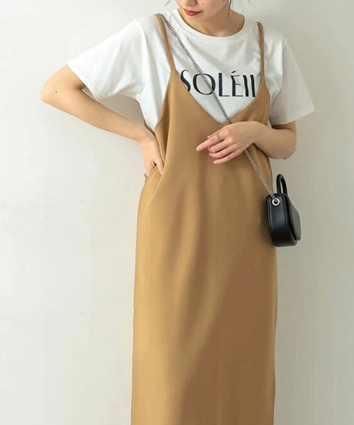 SallyLunn(サリーラン)の「バックスリットキャミワンピース(ワンピース・レディース・ベージュ/ブラック・LARGE/MEDIUM)」の6枚目の写真