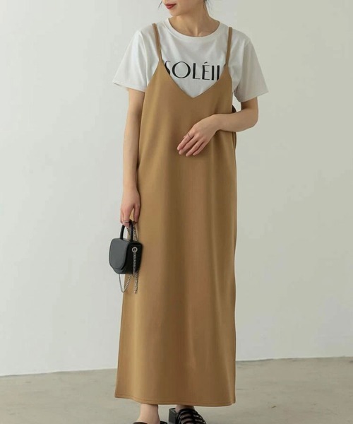 SallyLunn(サリーラン)の「バックスリットキャミワンピース(ワンピース・レディース・ベージュ/ブラック・LARGE/MEDIUM)」の7枚目の写真