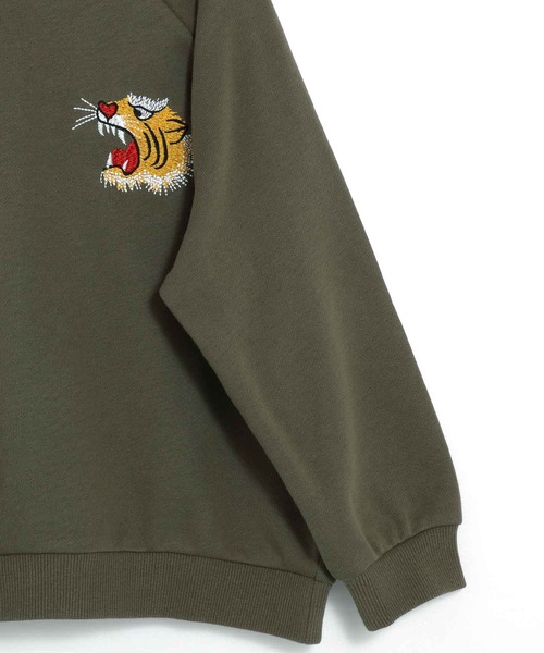 MAKE YOUR DAY（メイクユアデイ）の「トラ刺繍ファミリー裏毛トレーナー■80～140cm（スウェット・キッズ・カーキ/ブラック・120/130/110/100/90/80/140）」の18枚目の写真