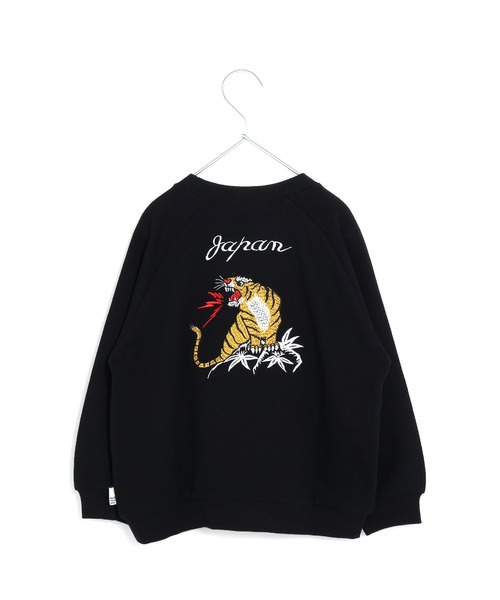 MAKE YOUR DAY（メイクユアデイ）の「トラ刺繍ファミリー裏毛トレーナー■80～140cm（スウェット・キッズ・カーキ/ブラック・120/130/110/100/90/80/140）」の4枚目の写真