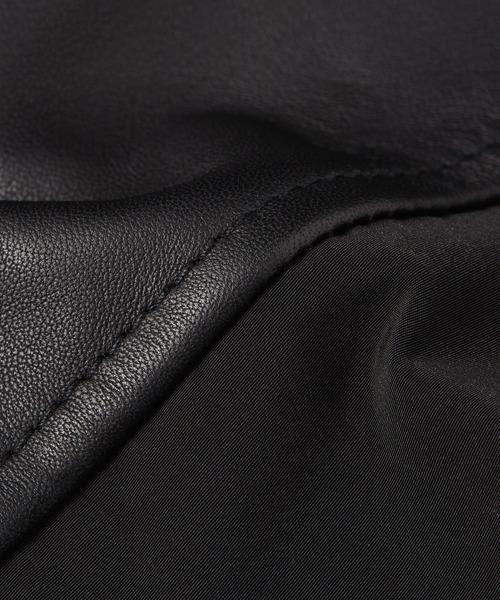 G-STAR（ジースター）の「Varsity Leather Jacket/レザーナイロンファブリックミックススタジャン（スタジャン・メンズ・ダークブラック・SMALL/X-SMALL/LARGE/MEDIUM）」の7枚目の写真