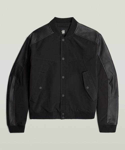 G-STAR(ジースター)の「Varsity Leather Jacket/レザーナイロンファブリックミックススタジャン(スタジャン・メンズ・ダークブラック・SMALL/X-SMALL/LARGE/MEDIUM)」の9枚目の写真
