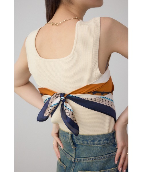 AZUL by moussy（アズールバイマウジー）の「幾何柄大判スカーフ（バンダナ/スカーフ・レディース・ブルー系その他3・FREE）」の8枚目の写真