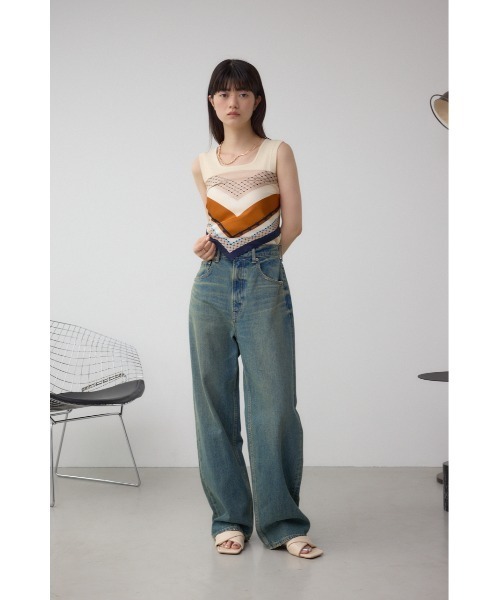 AZUL by moussy（アズールバイマウジー）の「幾何柄大判スカーフ（バンダナ/スカーフ・レディース・ブルー系その他3・FREE）」の7枚目の写真