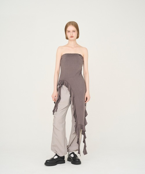 tシャツ 「Nora Lily」「elle」Ruffle Edge Swan Drape Top レディース セール】【Nora Lily】「elle」Ruffle Edge Swan Drape Top（T