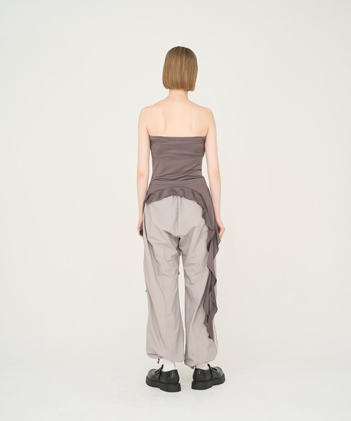 セール】【Nora Lily】「elle」Ruffle Edge Swan Drape Top（T