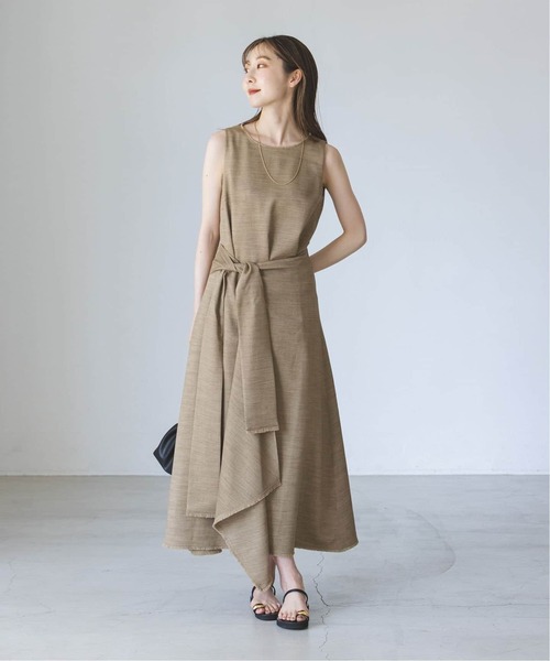 Noble（ノーブル）の「《追加》フリンジヘムレイヤードワンピース（ワンピース・レディース・モカ/ベージュ/マスタード・36/38）」の11枚目の写真