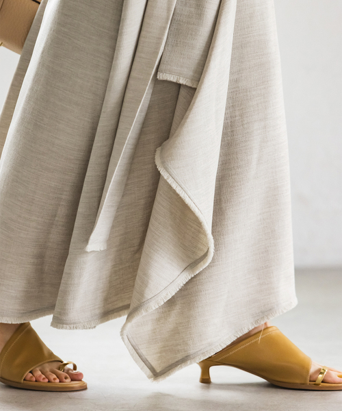 Noble（ノーブル）の「《追加》フリンジヘムレイヤードワンピース（ワンピース・レディース・モカ/ベージュ/マスタード・36/38）」の20枚目の写真