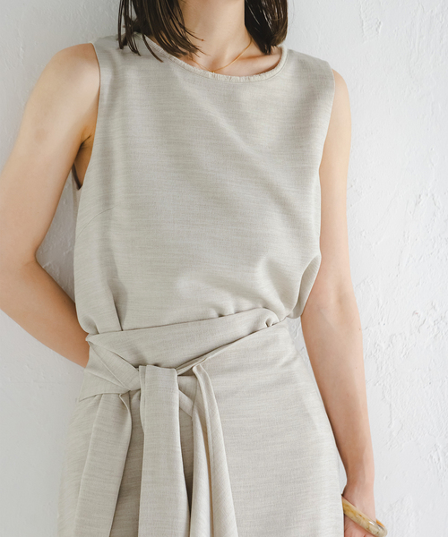 Noble（ノーブル）の「《追加》フリンジヘムレイヤードワンピース（ワンピース・レディース・モカ/ベージュ/マスタード・36/38）」の15枚目の写真