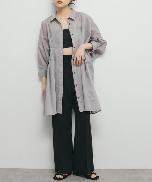 KBF（ケイビーエフ）の「ウエストタックシアーストライプミニワンピース（ワンピース・レディース・ホワイト系その他/ブルー系その他/グレー系その他・ONE）」の2枚目の写真