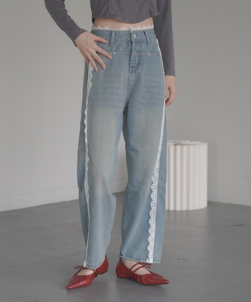 knuth marf デニムパンツ side line studs denim side line studs denim(unisex)/2color | KNUTH MARF