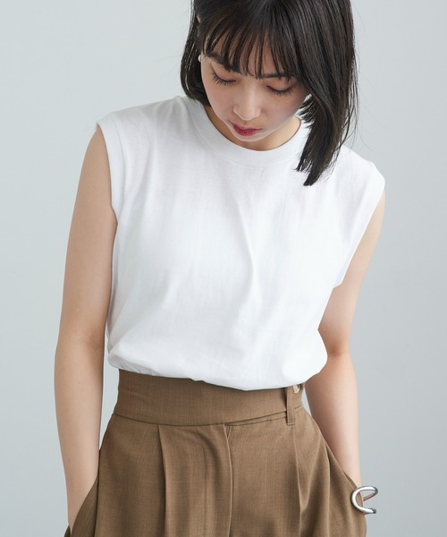 TRUSS(トラス)の「【TRUSS】ウィメンズ ノースリーブ Tシャツ WOS-808(Tシャツ/カットソー・レディース・ホワイト/ブラック・M)」の1枚目の写真