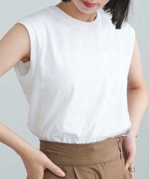 TRUSS(トラス)の「【TRUSS】ウィメンズ ノースリーブ Tシャツ WOS-808(Tシャツ/カットソー・レディース・ホワイト/ブラック・M)」の7枚目の写真