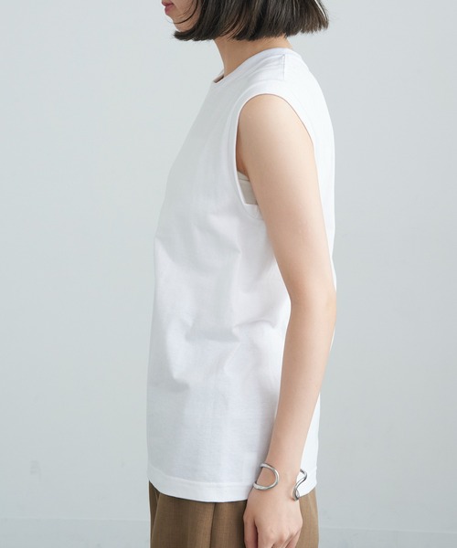 TRUSS(トラス)の「【TRUSS】ウィメンズ ノースリーブ Tシャツ WOS-808(Tシャツ/カットソー・レディース・ホワイト/ブラック・M)」の8枚目の写真