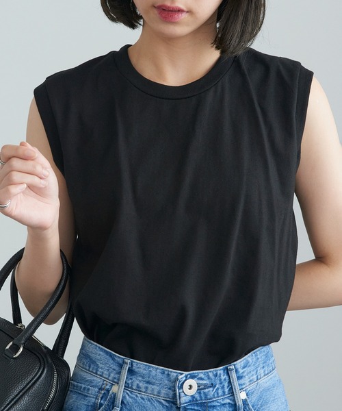 TRUSS(トラス)の「【TRUSS】ウィメンズ ノースリーブ Tシャツ WOS-808(Tシャツ/カットソー・レディース・ホワイト/ブラック・M)」の14枚目の写真