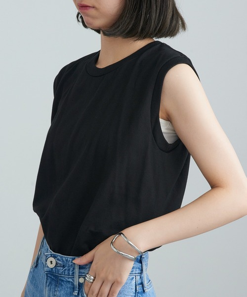 TRUSS(トラス)の「【TRUSS】ウィメンズ ノースリーブ Tシャツ WOS-808(Tシャツ/カットソー・レディース・ホワイト/ブラック・M)」の15枚目の写真