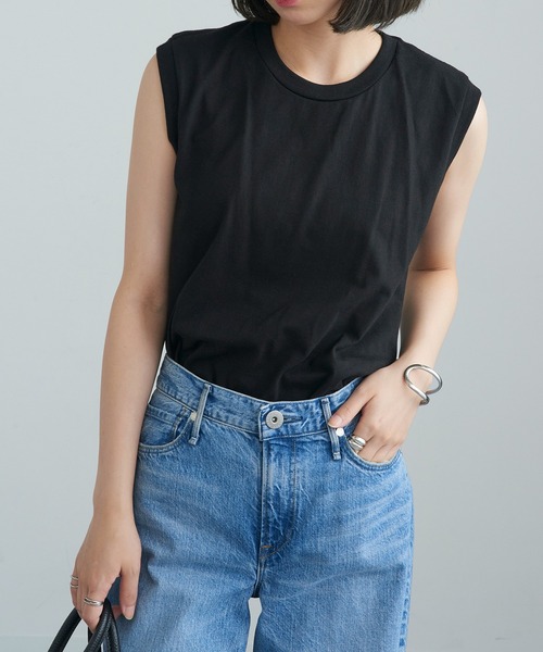 TRUSS(トラス)の「【TRUSS】ウィメンズ ノースリーブ Tシャツ WOS-808(Tシャツ/カットソー・レディース・ホワイト/ブラック・M)」の12枚目の写真