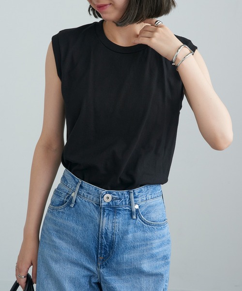 TRUSS(トラス)の「【TRUSS】ウィメンズ ノースリーブ Tシャツ WOS-808(Tシャツ/カットソー・レディース・ホワイト/ブラック・M)」の13枚目の写真