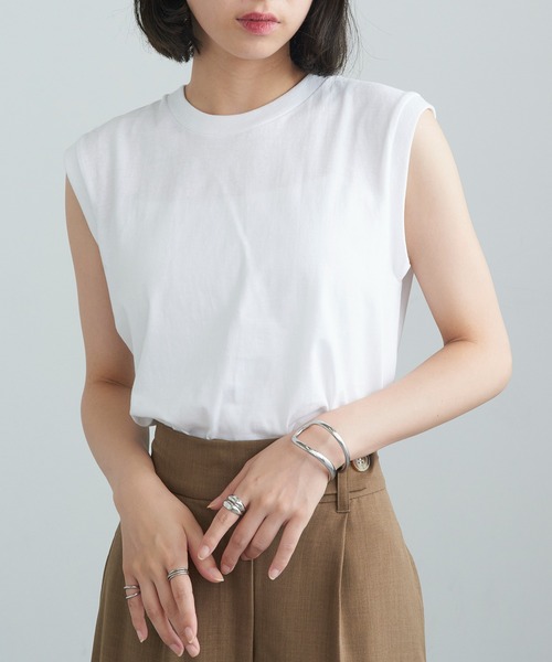 TRUSS(トラス)の「【TRUSS】ウィメンズ ノースリーブ Tシャツ WOS-808(Tシャツ/カットソー・レディース・ホワイト/ブラック・M)」の3枚目の写真
