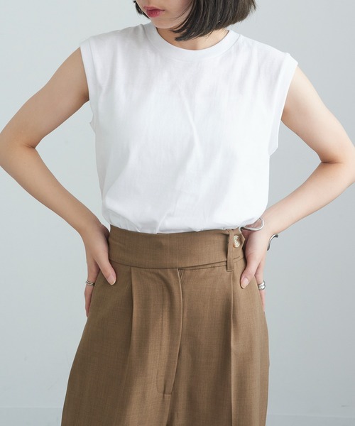 TRUSS(トラス)の「【TRUSS】ウィメンズ ノースリーブ Tシャツ WOS-808(Tシャツ/カットソー・レディース・ホワイト/ブラック・M)」の4枚目の写真