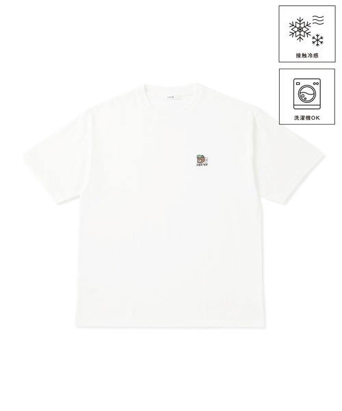 j.n.r.d(ジェー・エヌ・アール・ディー)の「【接触冷感】j.n.r.d/ワンポイントベア刺繍Tシャツ(Tシャツ/カットソー・メンズ・ベージュ/ネイビー/ホワイト・L/LL/S/M)」の1枚目の写真