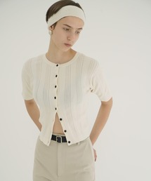 W FACE RIB KNIT CARDIGAN