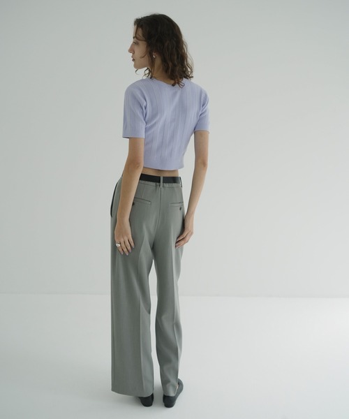 CLANE（クラネ）の「W FACE RIB KNIT CARDIGAN（カーディガン/ボレロ・レディース・ブラック/パープル/アイボリー/ミント・1/2）」の16枚目の写真