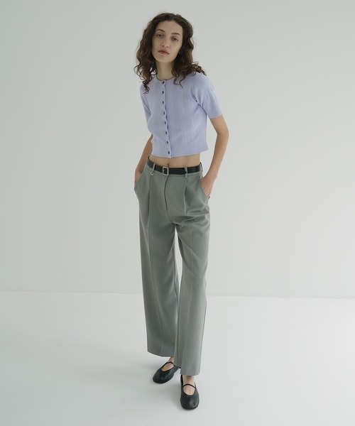 CLANE（クラネ）の「W FACE RIB KNIT CARDIGAN（カーディガン/ボレロ・レディース・ブラック/パープル/アイボリー/ミント・1/2）」の11枚目の写真