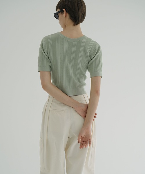 CLANE（クラネ）の「W FACE RIB KNIT CARDIGAN（カーディガン/ボレロ・レディース・ブラック/パープル/アイボリー/ミント・1/2）」の19枚目の写真