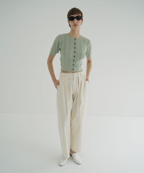 CLANE（クラネ）の「W FACE RIB KNIT CARDIGAN（カーディガン/ボレロ・レディース・ブラック/パープル/アイボリー/ミント・1/2）」の20枚目の写真