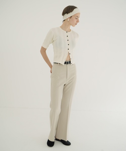 CLANE（クラネ）の「W FACE RIB KNIT CARDIGAN（カーディガン/ボレロ・レディース・ブラック/パープル/アイボリー/ミント・1/2）」の8枚目の写真