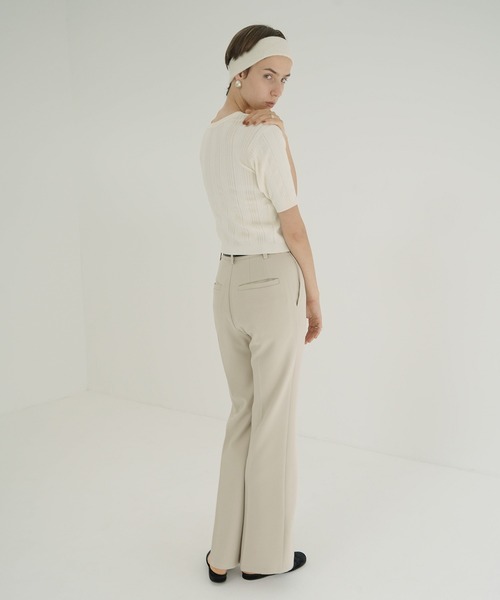 CLANE（クラネ）の「W FACE RIB KNIT CARDIGAN（カーディガン/ボレロ・レディース・ブラック/パープル/アイボリー/ミント・1/2）」の9枚目の写真