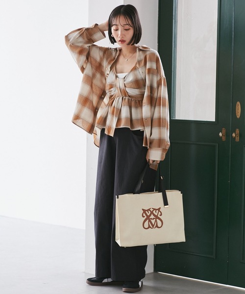 オンブレチェックオーバーシャツ