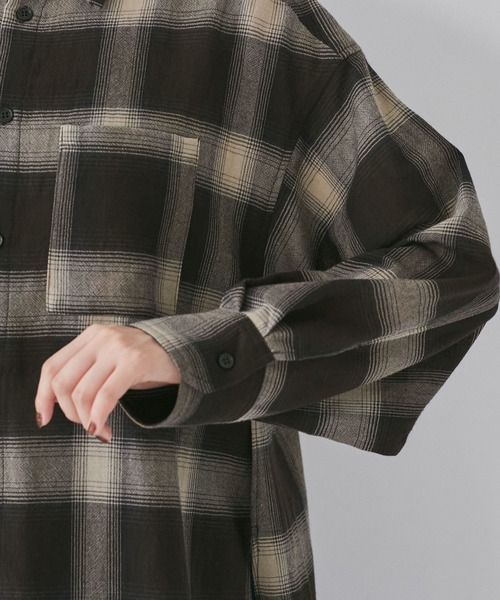 VIS（ビス）の「オンブレチェックオーバーシャツ（シャツ/ブラウス・レディース・ベージュ系その他/ブラック系その他・FREE）」の16枚目の写真