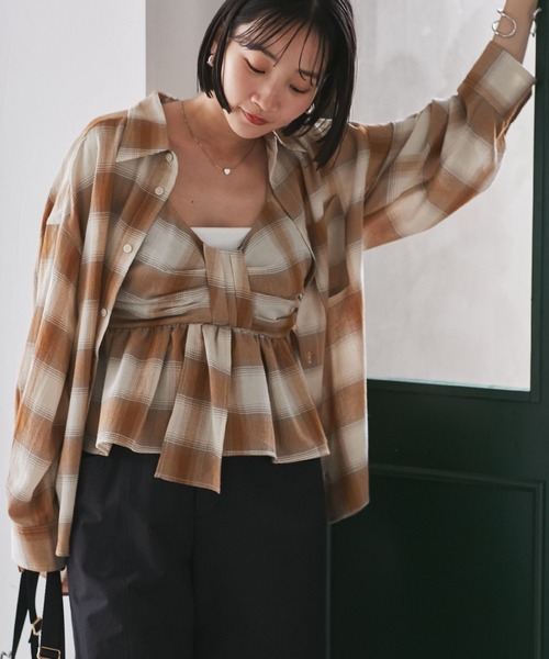 VIS（ビス）の「オンブレチェックオーバーシャツ（シャツ/ブラウス・レディース・ベージュ系その他/ブラック系その他・FREE）」の11枚目の写真