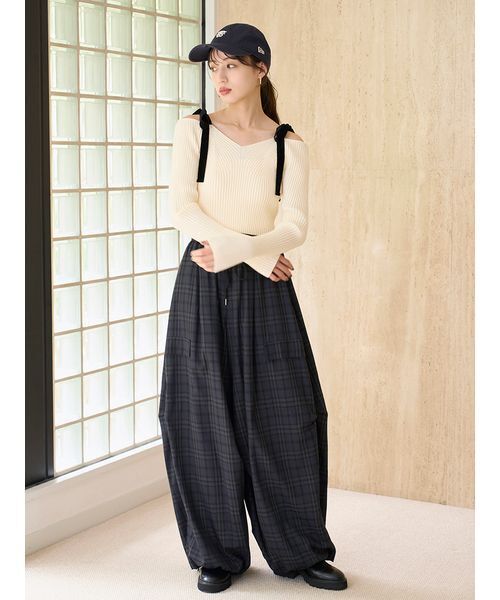 SNIDEL ショルダーリボンオフショルニットプルオーバー SNIDEL｜ショルダーリボンオフショルニットプルオーバー