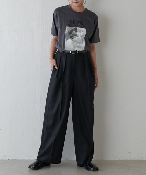 Lui's（ルイス）の「シルケットフォトT sleepy（Tシャツ/カットソー・レディース・ブラック/オフホワイト/チャコールグレー・FREE）」の16枚目の写真