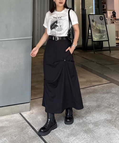 Lui's（ルイス）の「シルケットフォトT sleepy（Tシャツ/カットソー・レディース・ブラック/オフホワイト/チャコールグレー・FREE）」の5枚目の写真